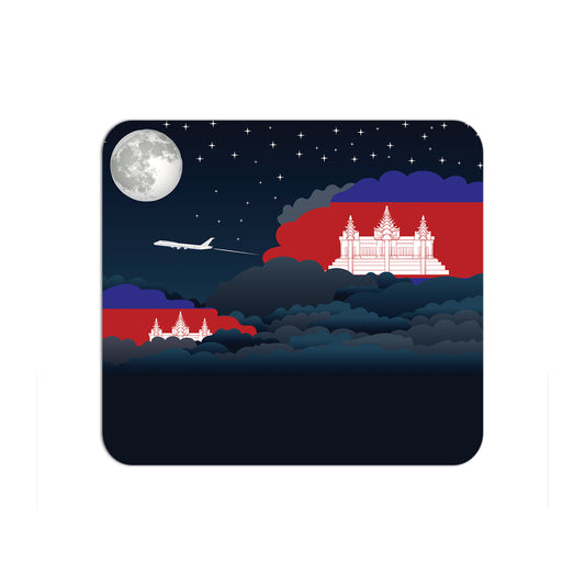 Cambodia Airplane Airport Flight Night Clouds Mousepad