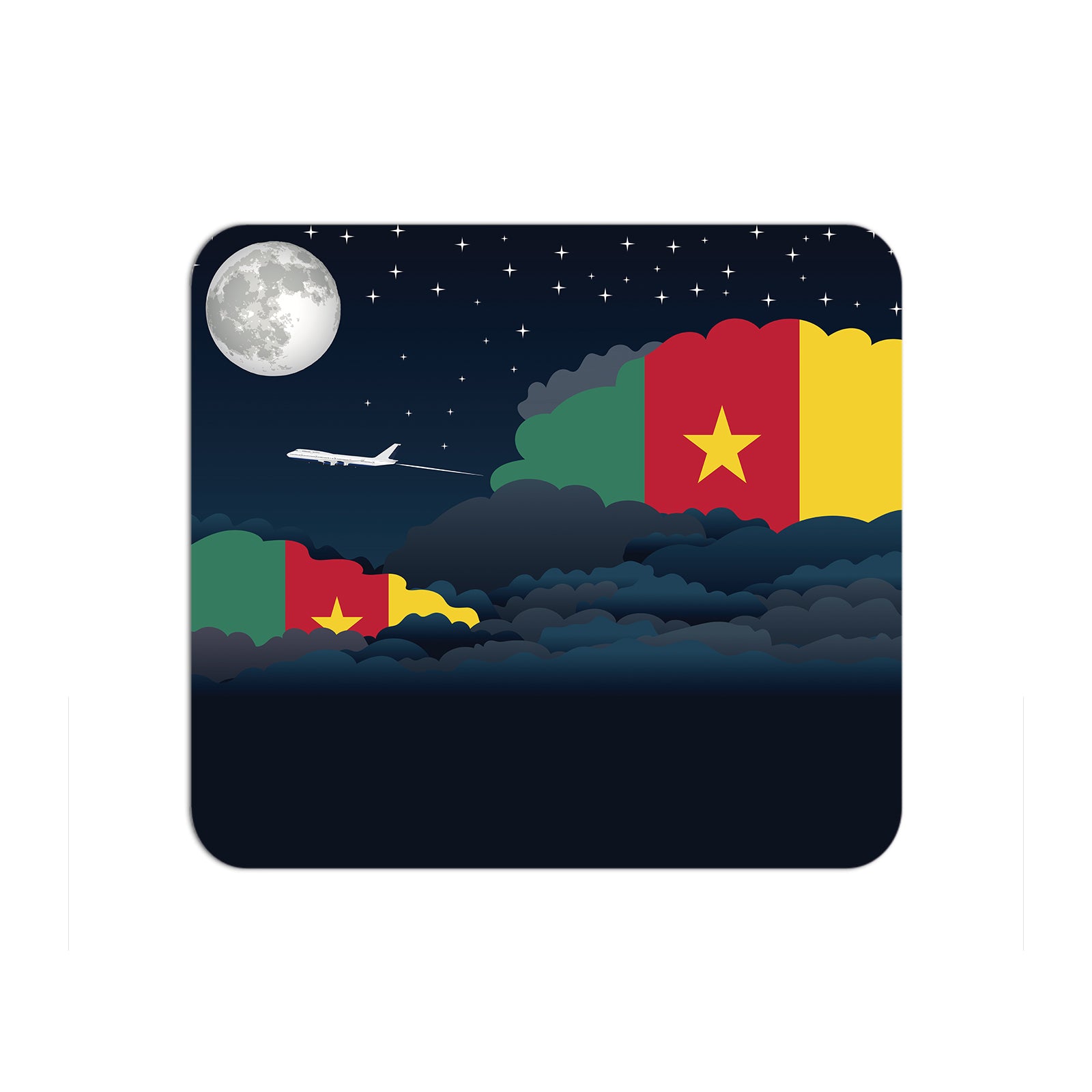 Cameroon Airplane Airport Flight Night Clouds Mousepad