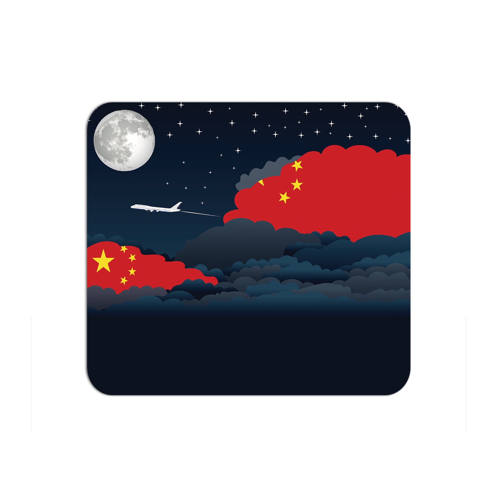 China Airplane Airport Flight Night Clouds Mousepad