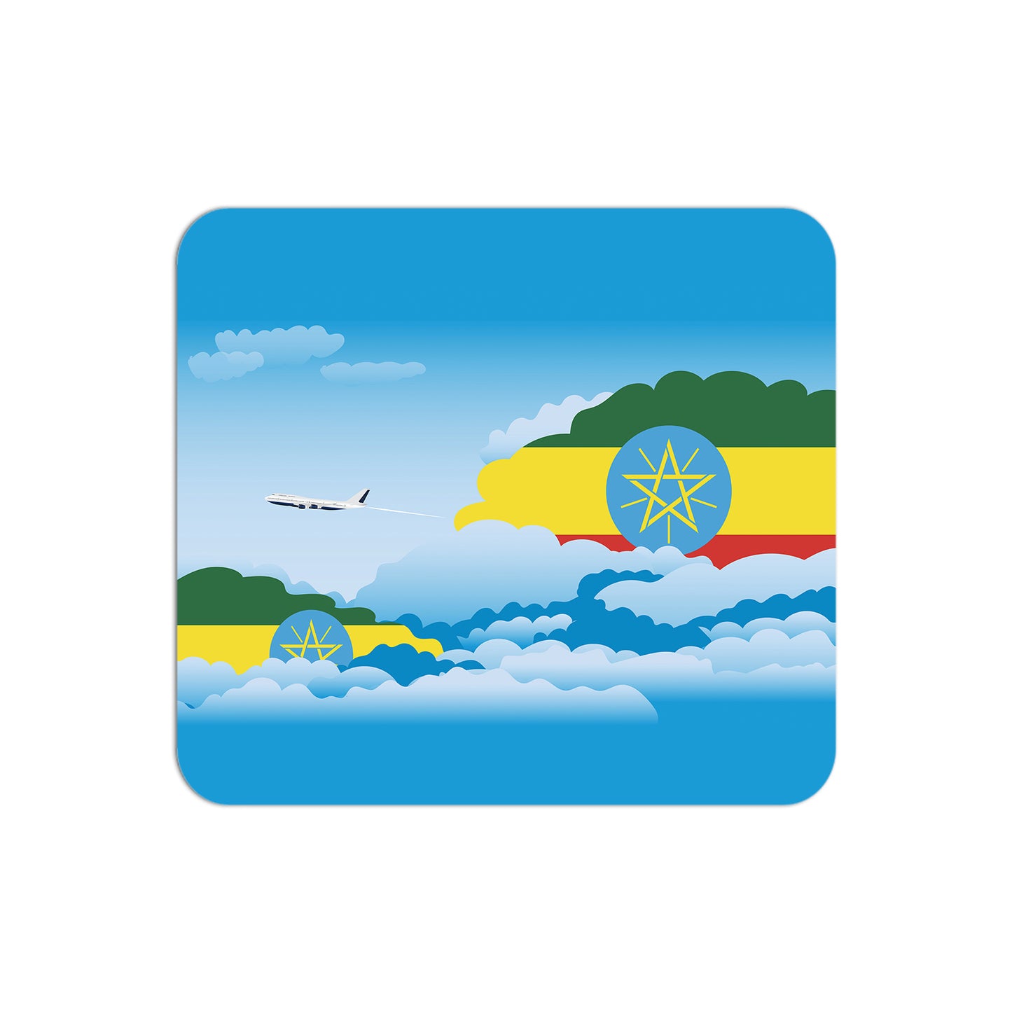 Ethiopia Airplane Airport Flight Day Clouds Mousepad