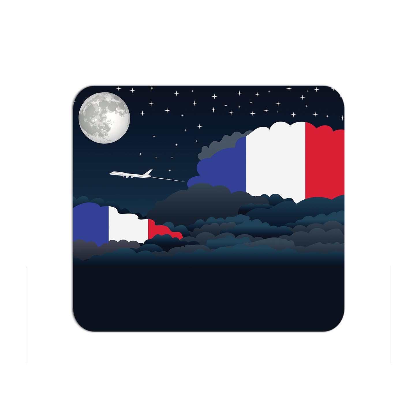France Airplane Airport Flight Night Clouds Mousepad