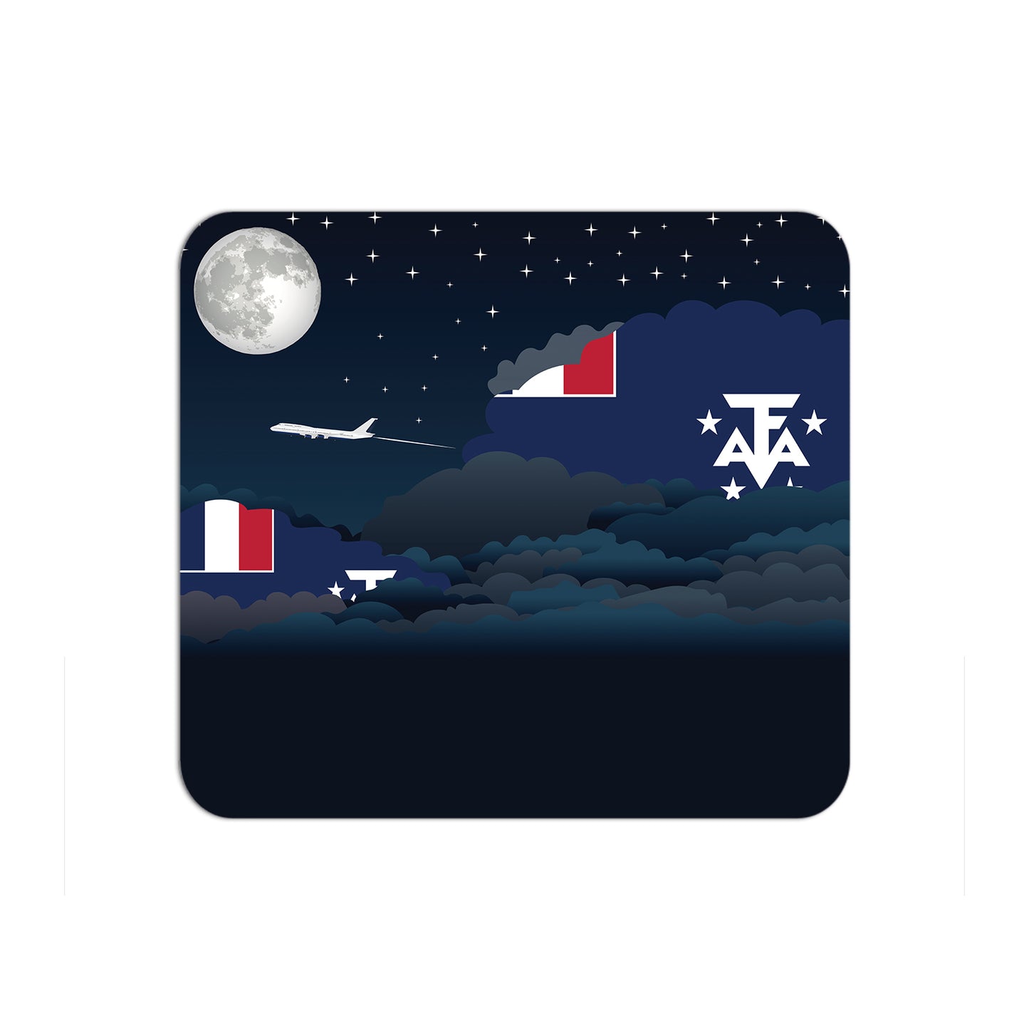 French Southern and Antarctic Lands Airplane Airport Flight Night Clouds Mousepad