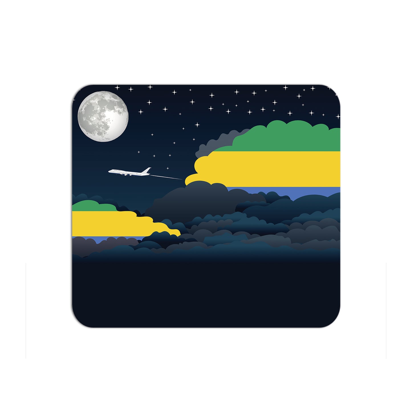 Gabon Airplane Airport Flight Night Clouds Mousepad