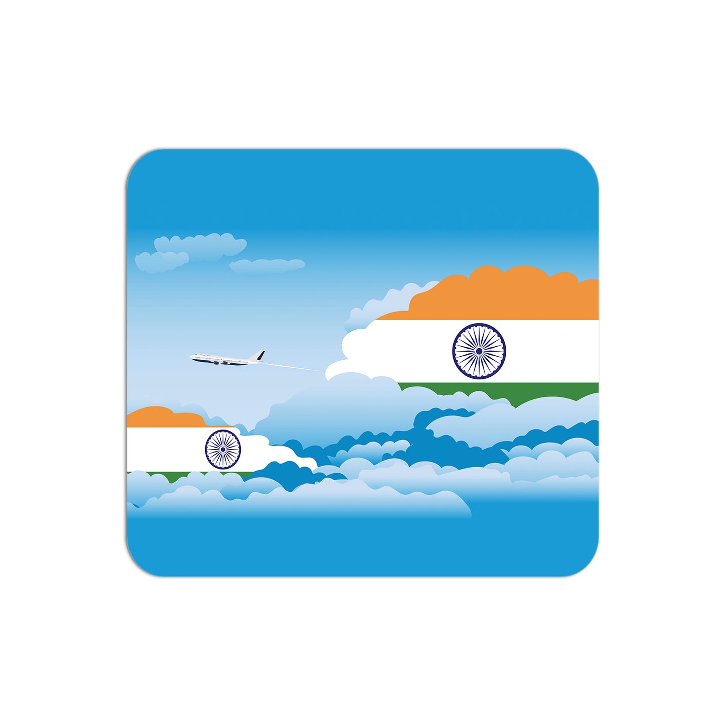 India Airplane Airport Flight Day Clouds Mousepad