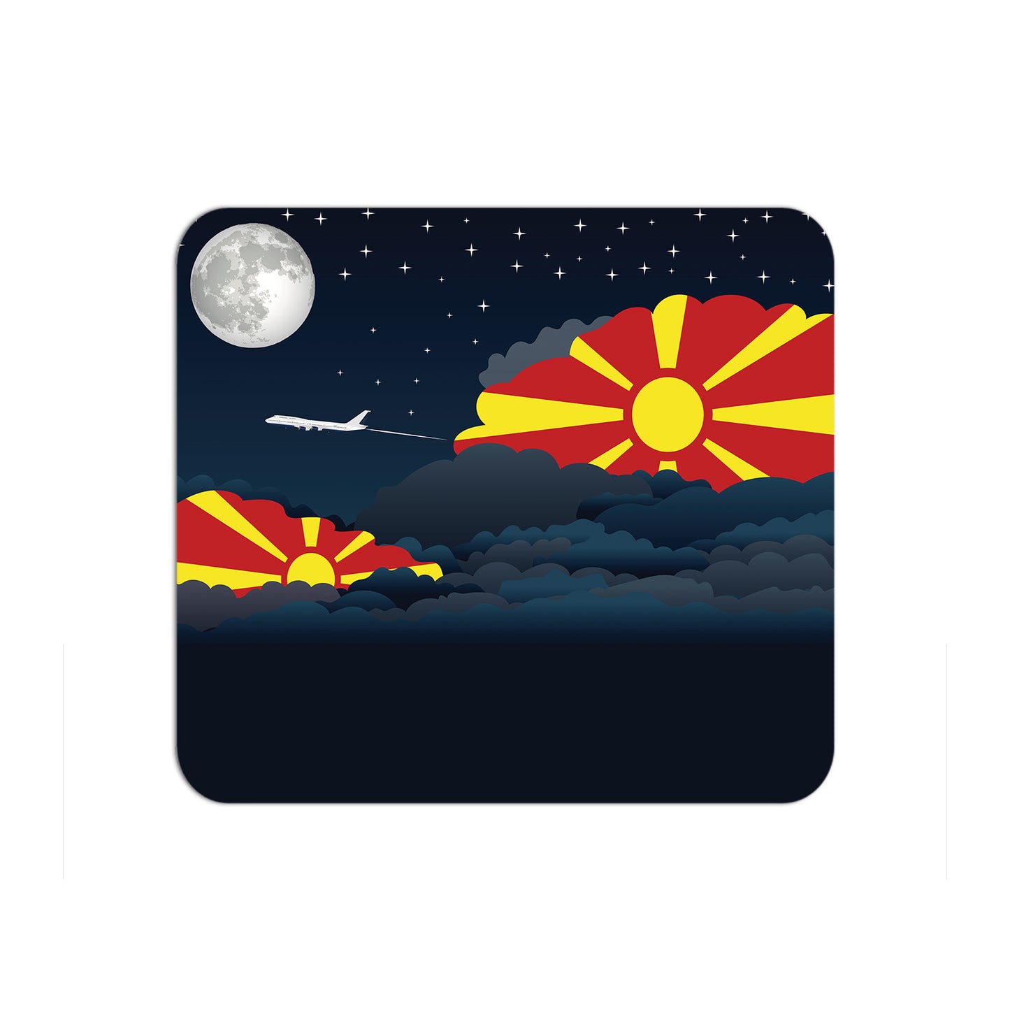 Macedonia Airplane Airport Flight Night Clouds Mousepad