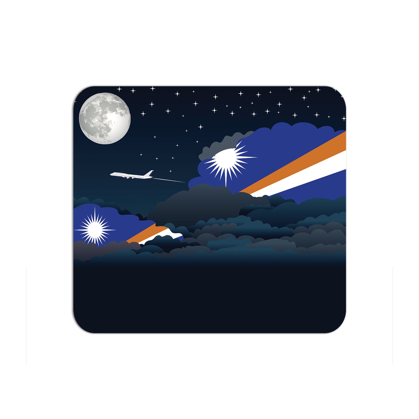 Marshall Islands Airplane Airport Flight Night Clouds Mousepad