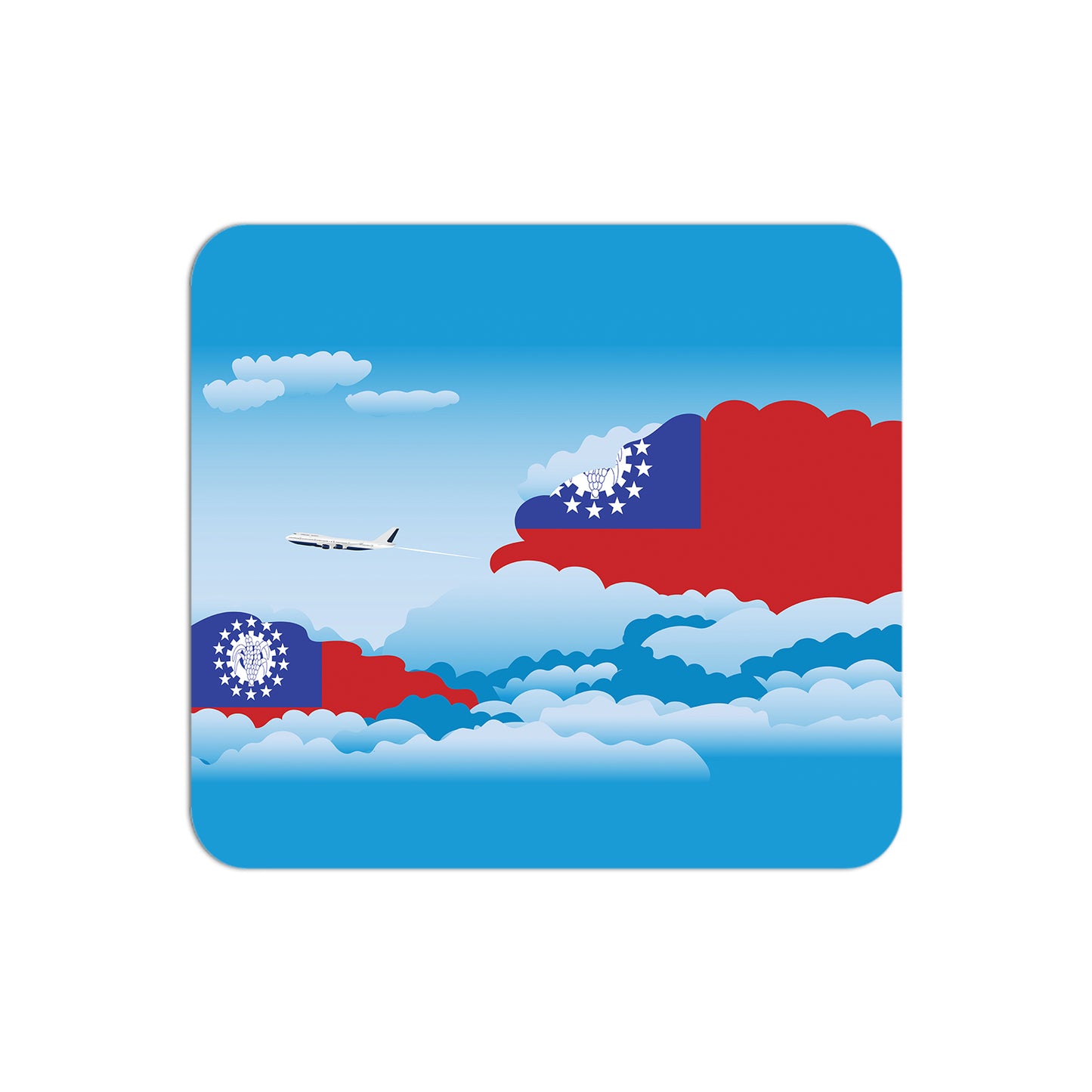 Myanmar Burma Airplane Airport Flight Day Clouds Mousepad