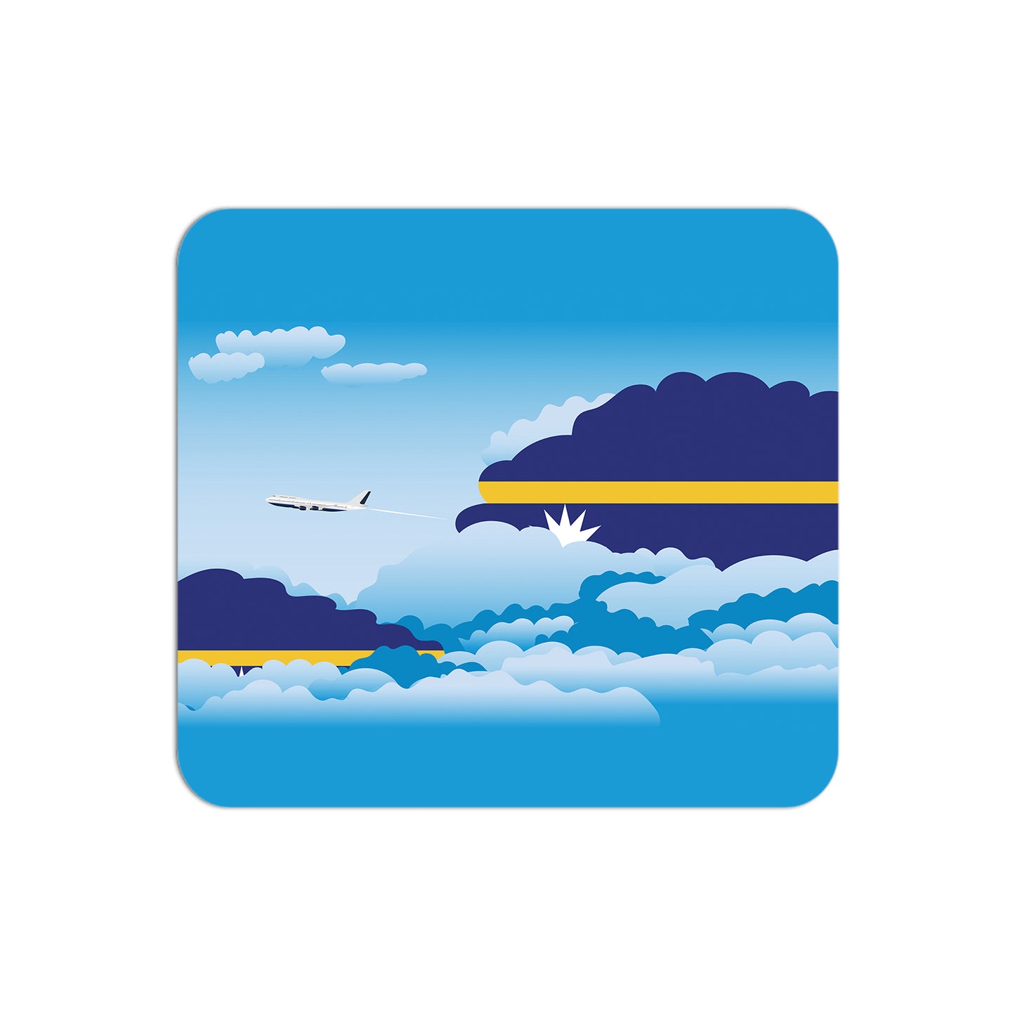 Nauru Airplane Airport Flight Day Clouds Mousepad