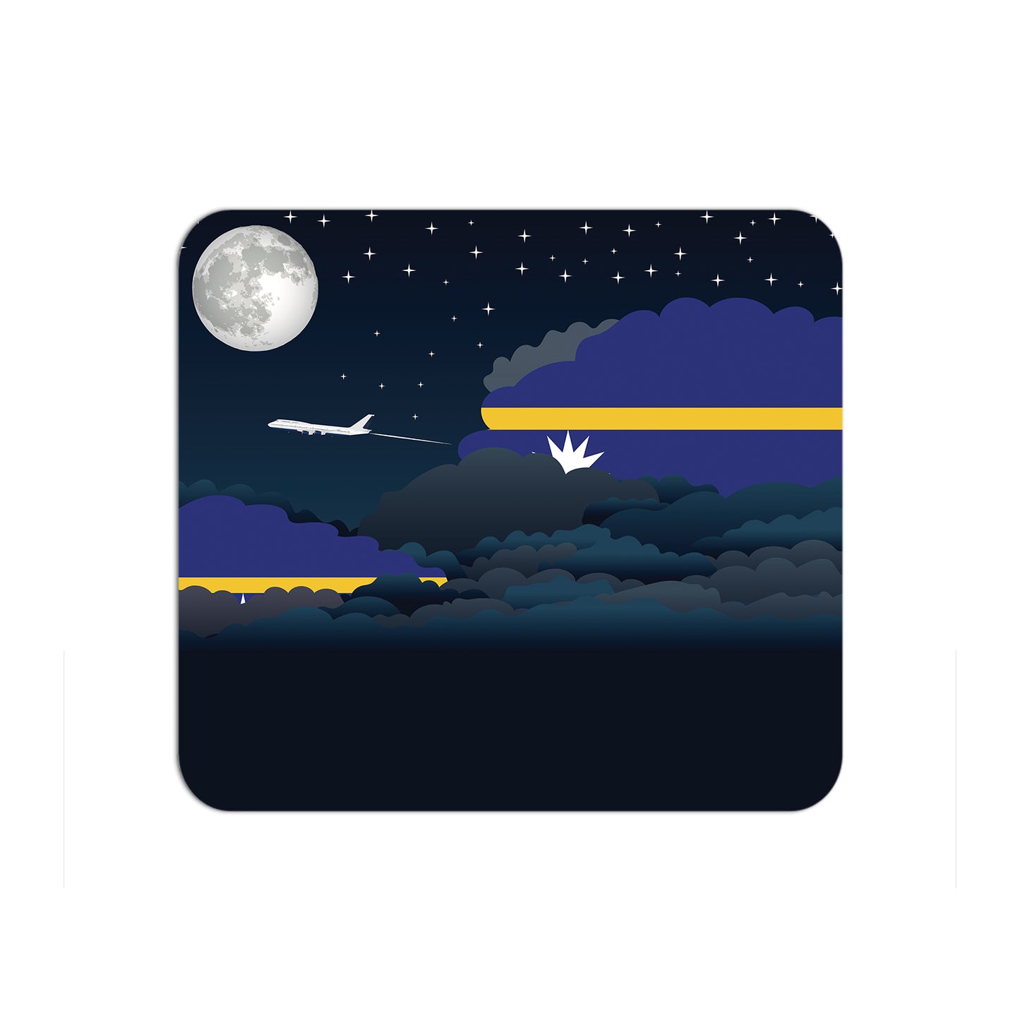 Nauru Airplane Airport Flight Night Clouds Mousepad