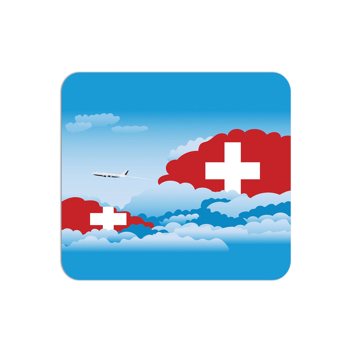 Switzerland Airplane Airport Flight Day Clouds Mousepad