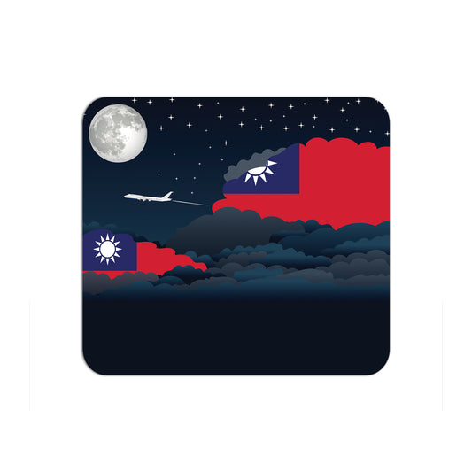 Taiwan Airplane Airport Flight Night Clouds Mousepad