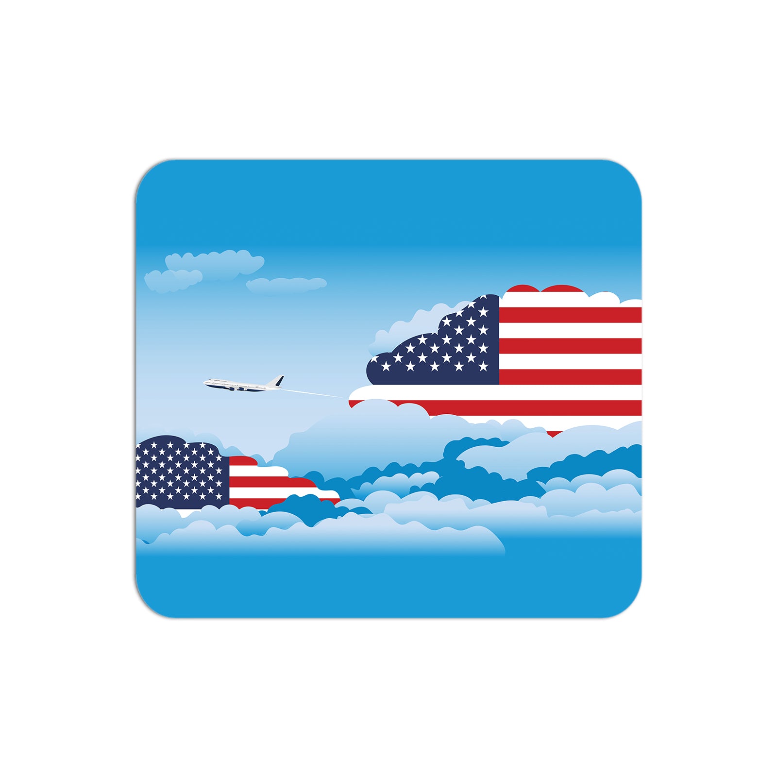 USA Airplane Airport Flight Day Clouds Mousepad