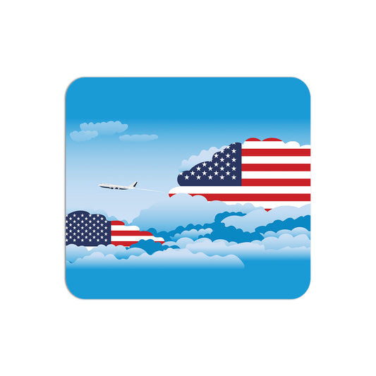 USA Airplane Airport Flight Day Clouds Mousepad