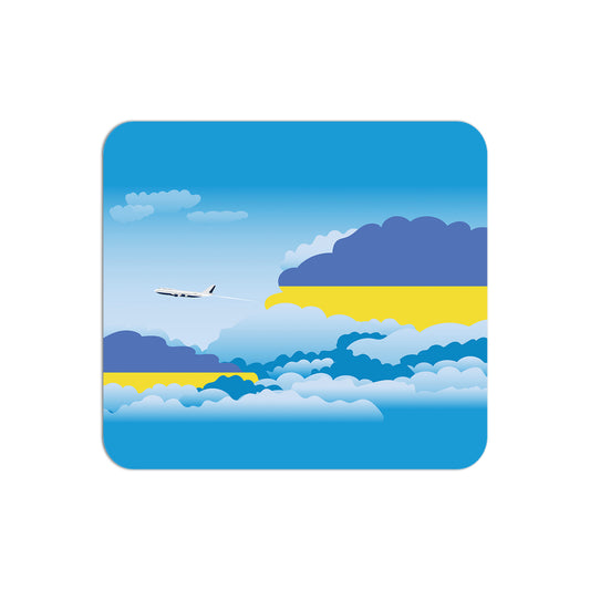 Ukraine Airplane Airport Flight Day Clouds Mousepad
