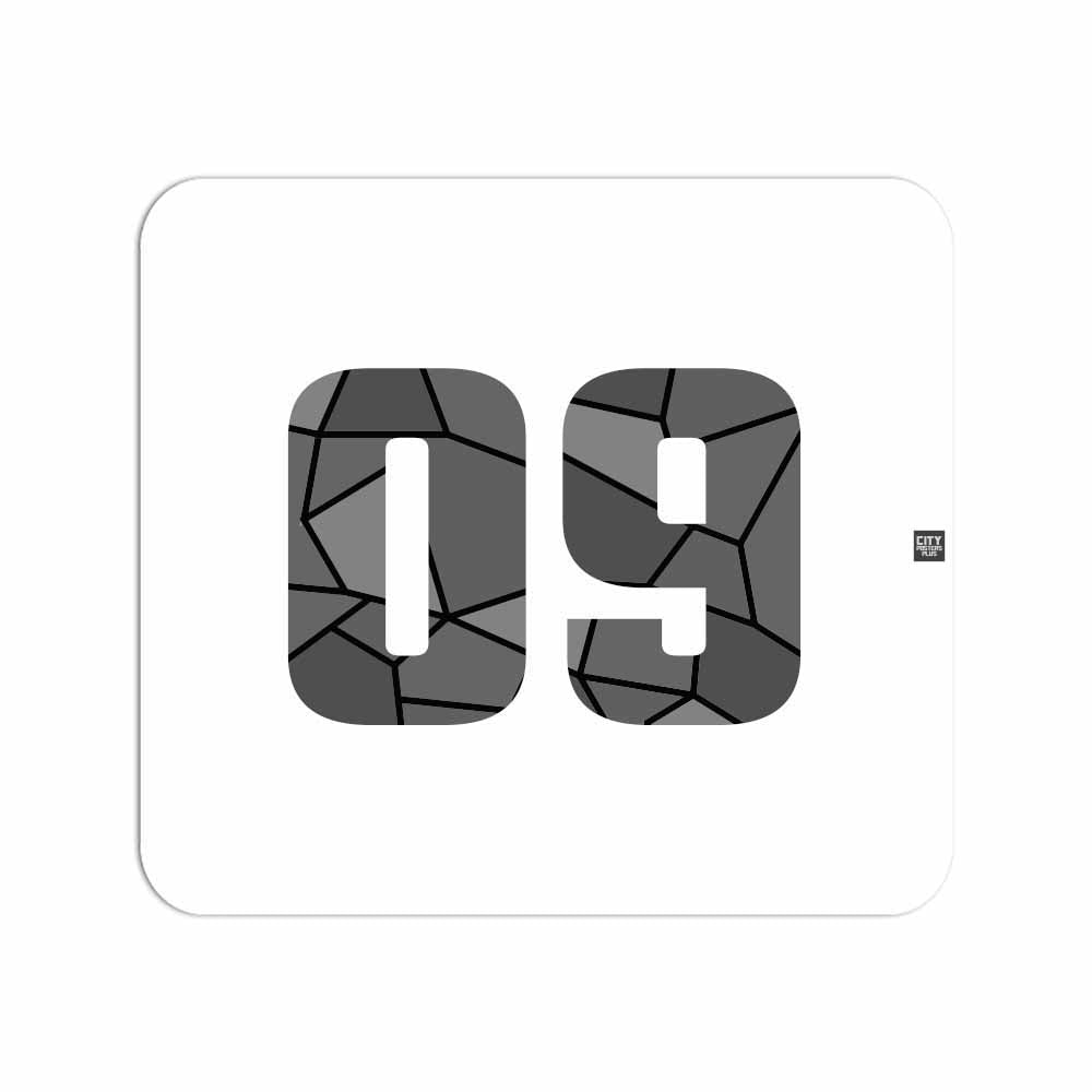 09 Number Mouse pad (White)