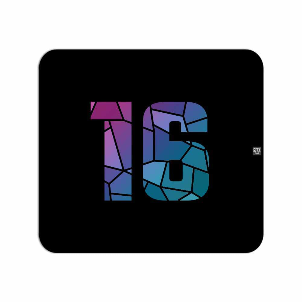 16 Number Mouse pad (Black)