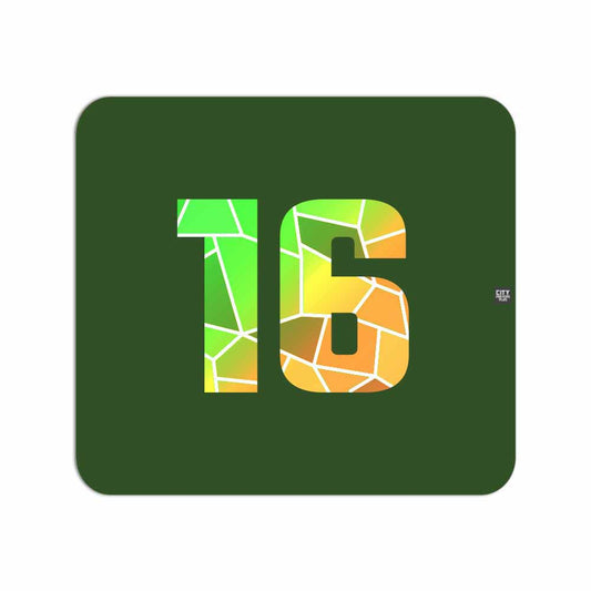 16 Number Mouse pad (Olive Green)