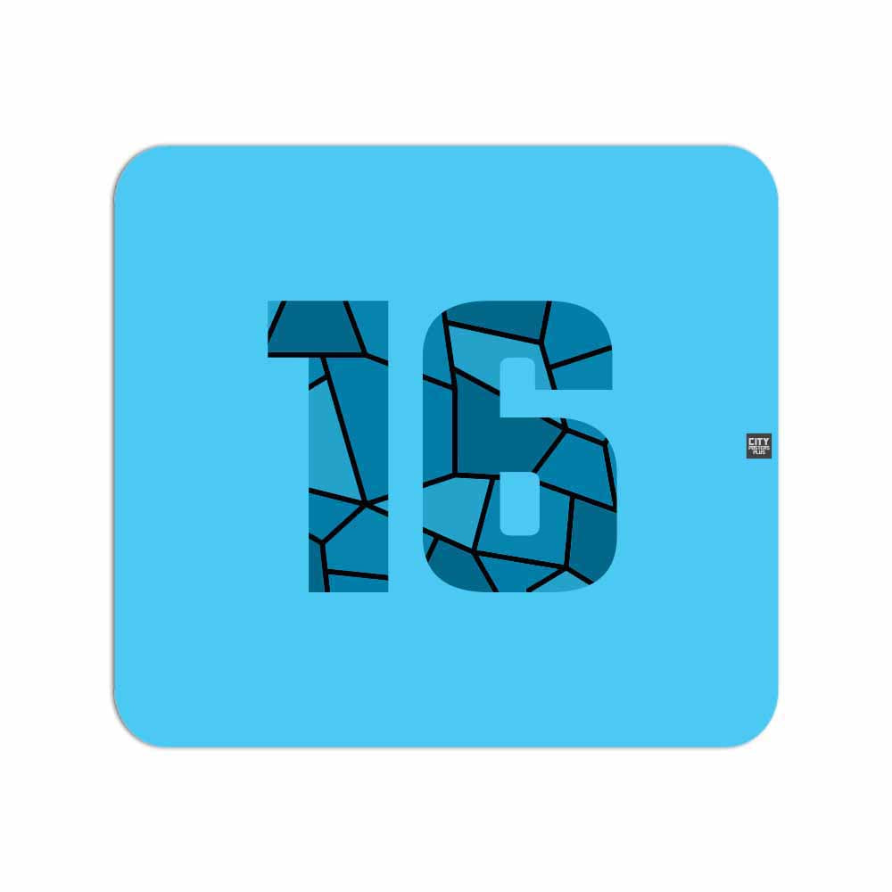 16 Number Mouse pad (Sky Blue)