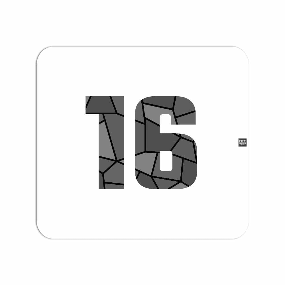 16 Number Mouse pad (White)