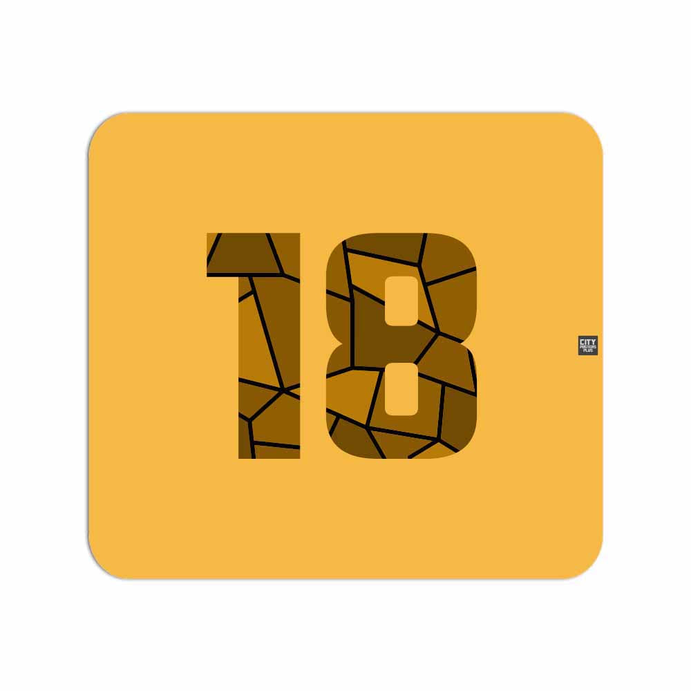 18 Number Mouse pad (Golden Yellow)