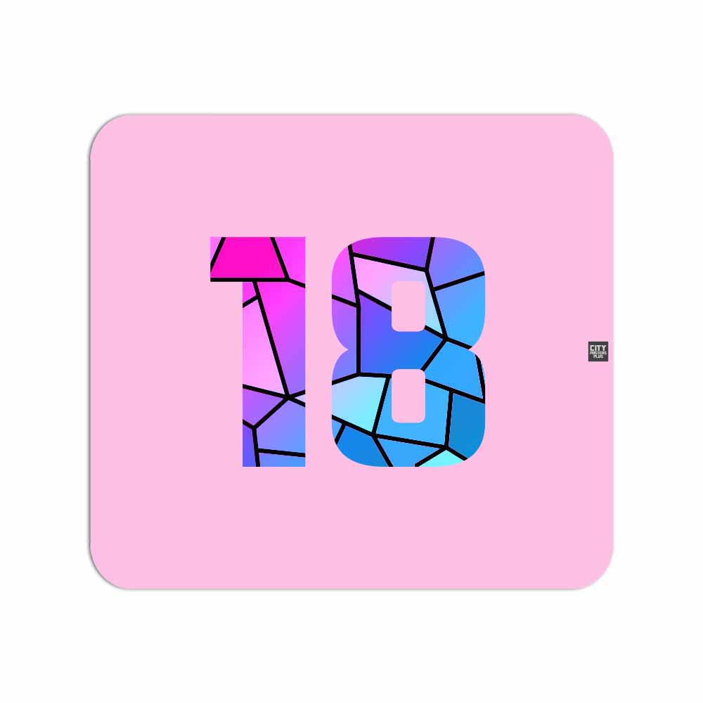 18 Number Mouse pad (Light Pink)