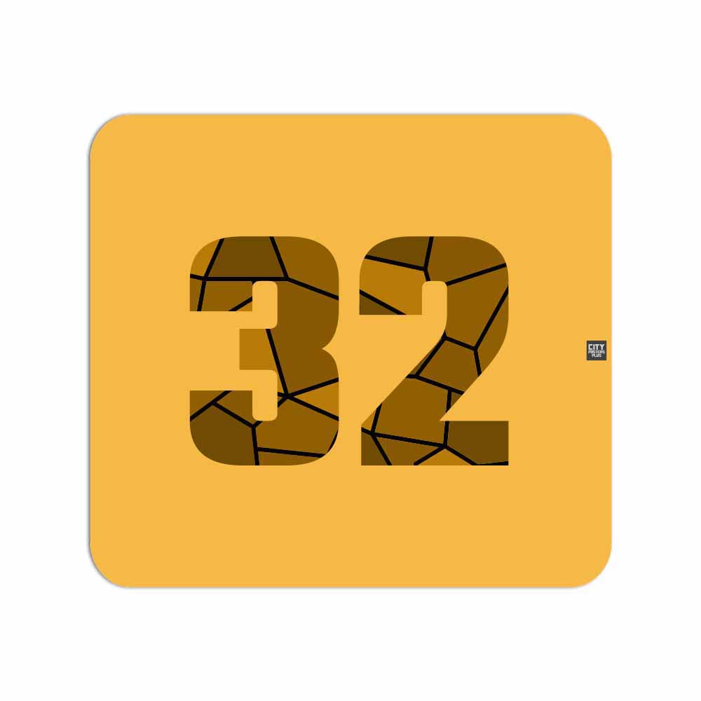 32 Number Mouse pad (Golden Yellow)