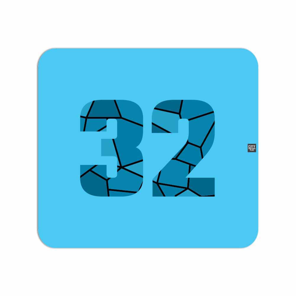 32 Number Mouse pad (Sky Blue)