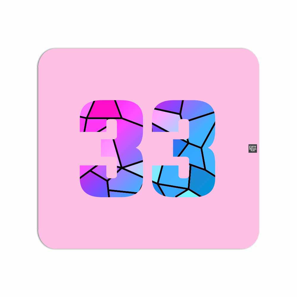 33 Number Mouse pad (Light Pink)