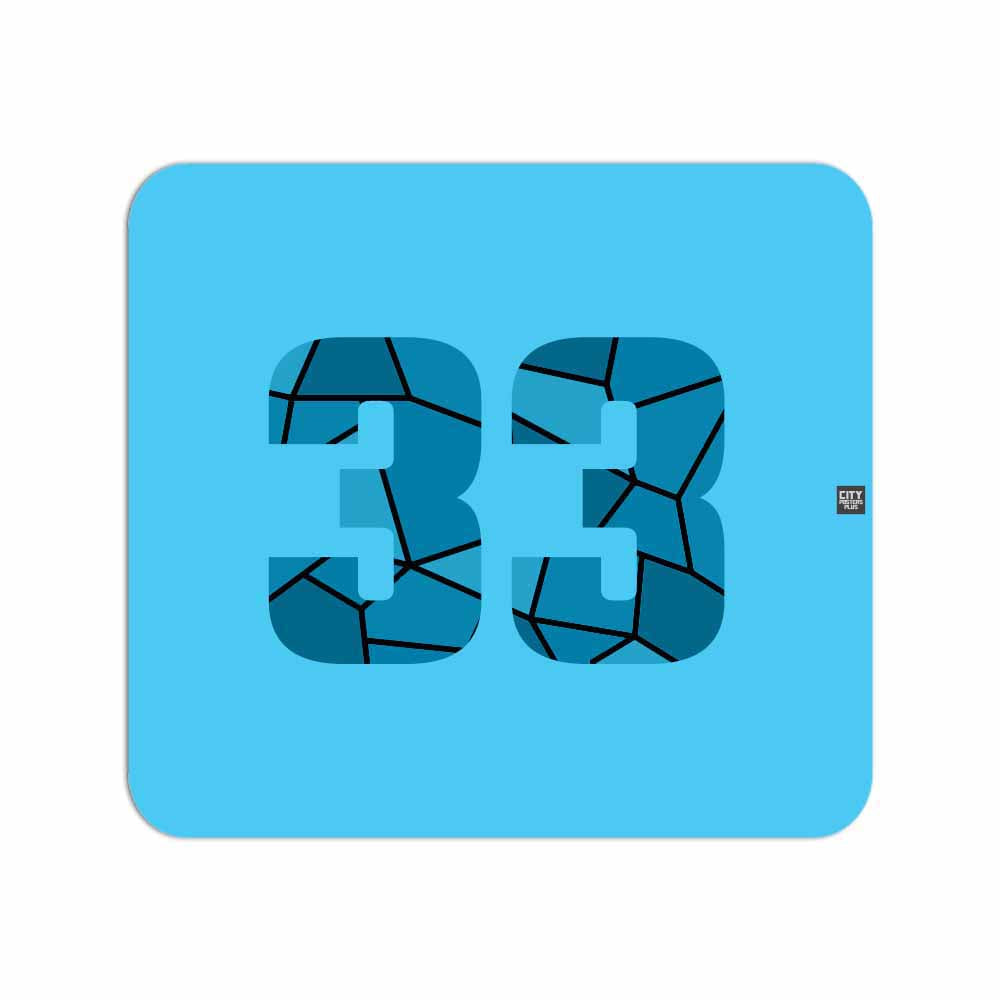 33 Number Mouse pad (Sky Blue)