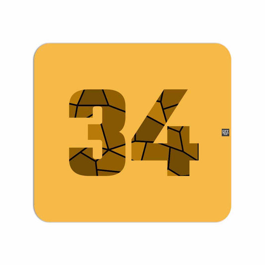 34 Number Mousepad (Golden Yellow)