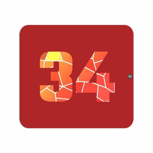 34 Number Mousepad (Red)