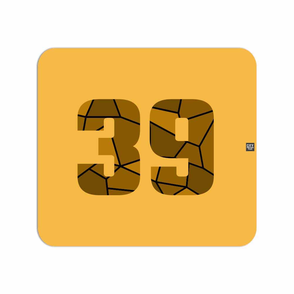 39 Number Mouse pad (Golden Yellow)