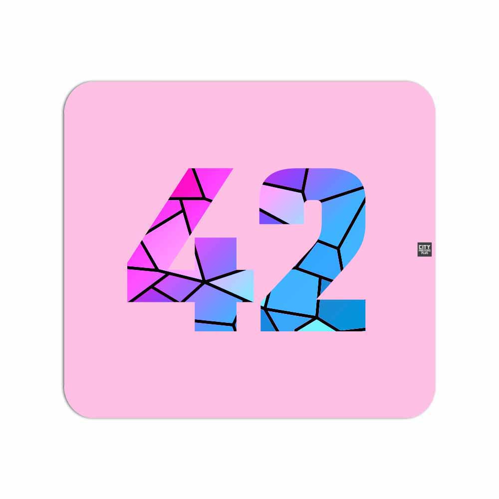 42 Number Mouse pad (Light Pink)