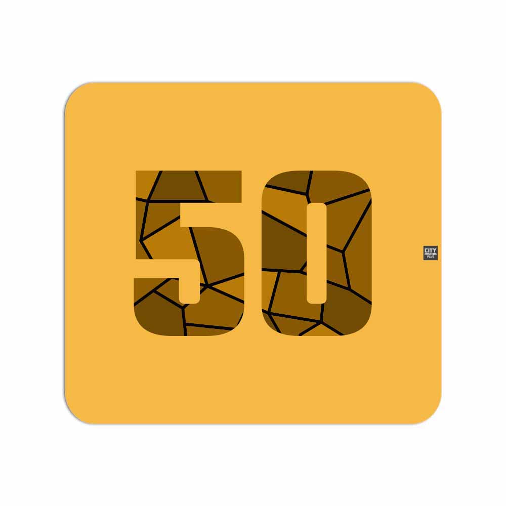 50 Number Mouse pad (Golden Yellow)