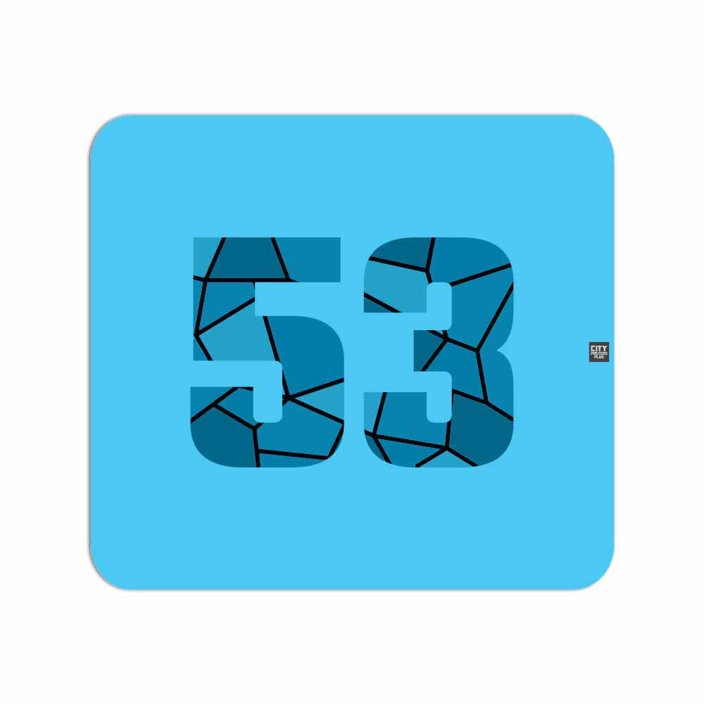 53 Number Mouse pad (Sky Blue)