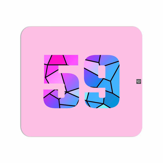 59 Number Mousepad (Light Pink)