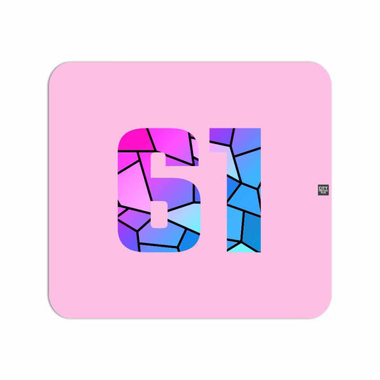 61 Number Mousepad (Light Pink)