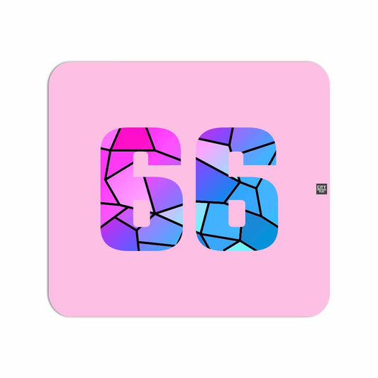 66 Number Mousepad (Light Pink)