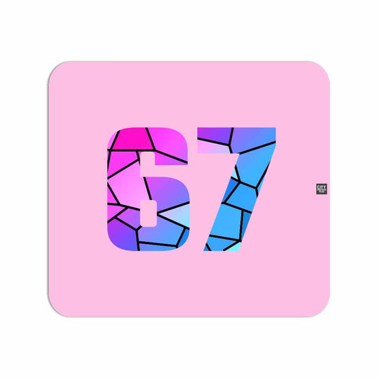 67 Number Mousepad (Light Pink)