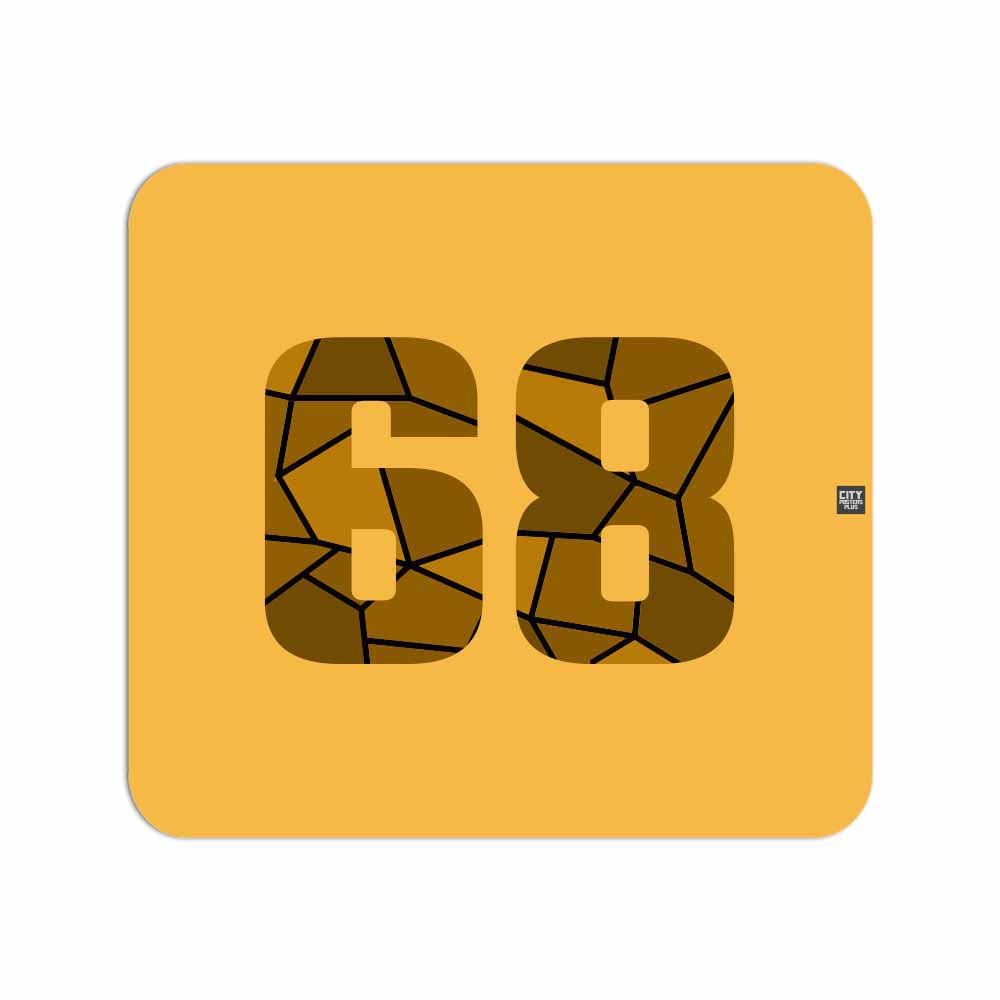 68 Number Mouse pad (Golden Yellow)