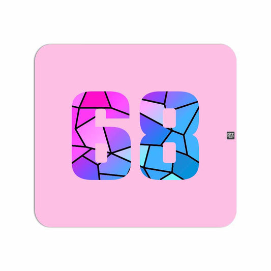 68 Number Mousepad (Light Pink)