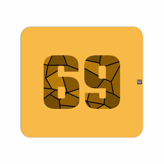 69 Number Mousepad (Golden Yellow)