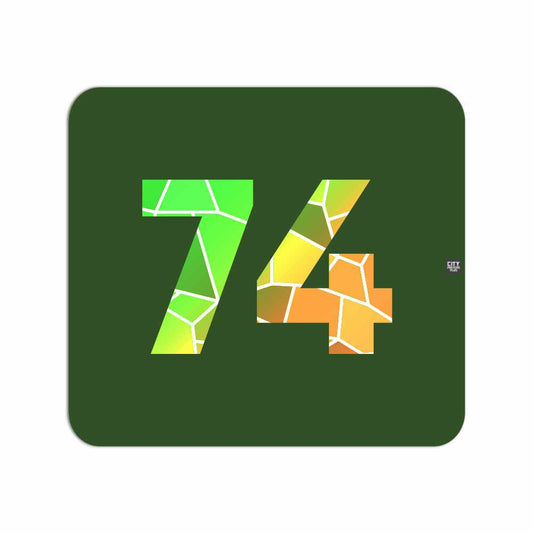 74 Number Mousepad (Olive Green)