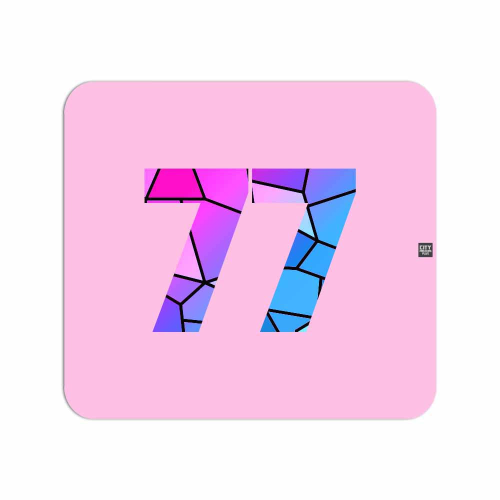 77 Number Mouse pad (Light Pink)