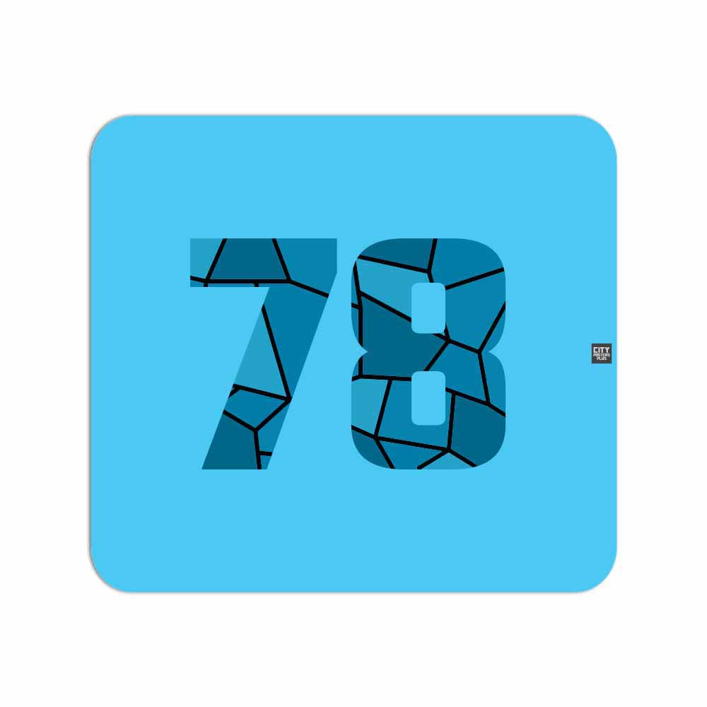 78 Number Mouse pad (Sky Blue)