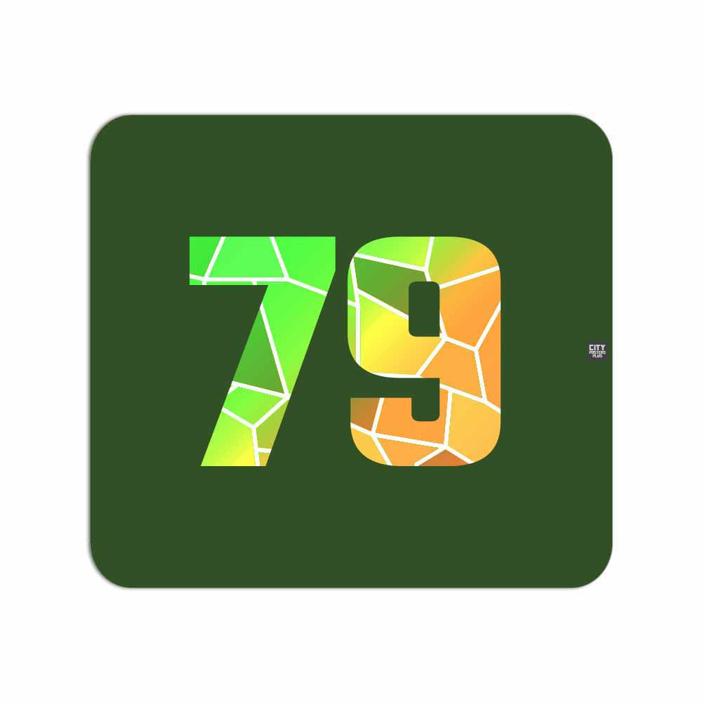 79 Number Mouse pad (Olive Green)