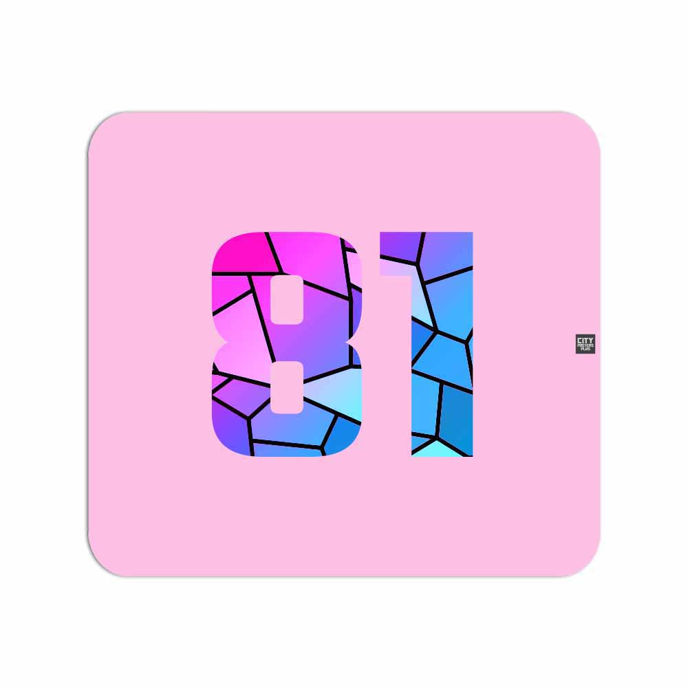 81 Number Mouse pad (Light Pink)