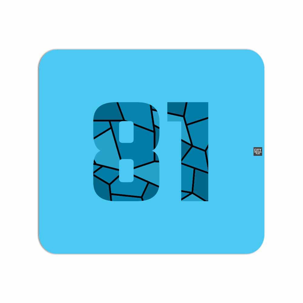 81 Number Mouse pad (Sky Blue)