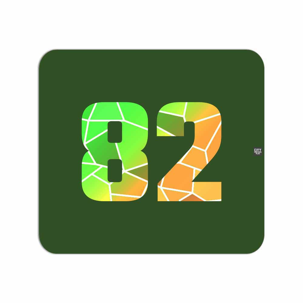 82 Number Mouse pad (Olive Green)