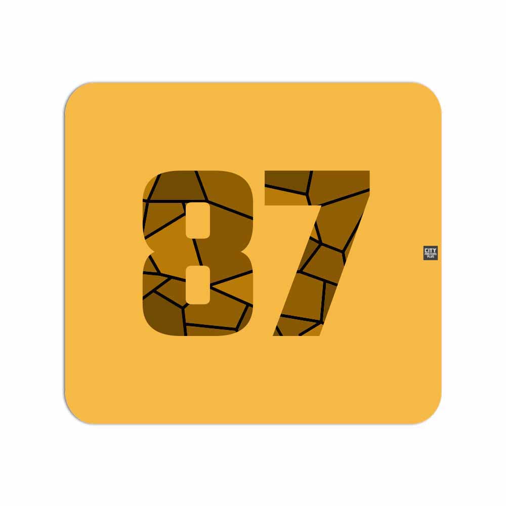 87 Number Mouse pad (Golden Yellow)